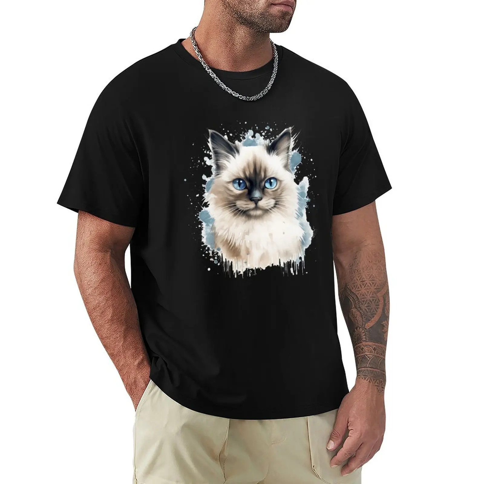 Ragdoll Cat T-Shirt Large Size Casual Tee Shirt