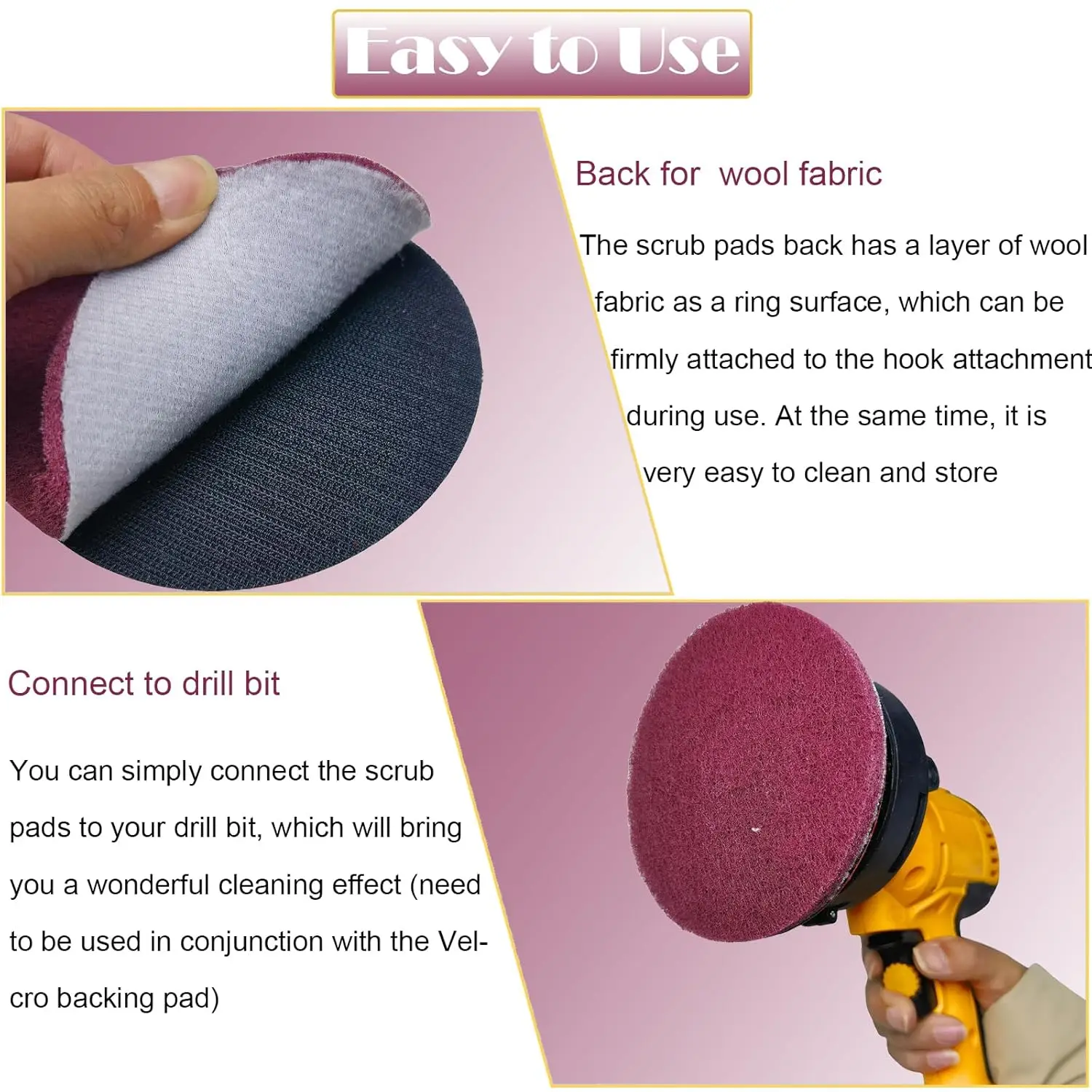 5" Round Flocking Scouring Pad 180-3000 Grit Industrial Heavy Duty Nylon Sponge for Metal Polishing Kitchen Bathroom Cleaning