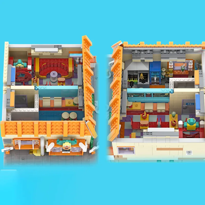 Nuevos bloques de construcción Street View, modelo de arquitectura, hamburguesa, restaurante, bloques de construcción modulares, juguetes de regalo, conjunto de ensamblaje DIY