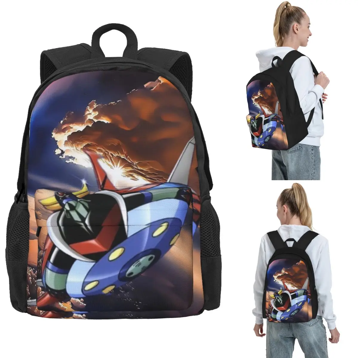 

Goldrake Goldorak Anime Mazinger Z UFO Robot Grendizer Backpack Hot Sale Daypack Large Capacity Boys Girls BookBag for Men Women