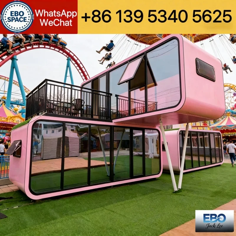Professional 40ft expandable prefab container house foldable villa outdoor cabin waterproof durable build kitchen bathroom