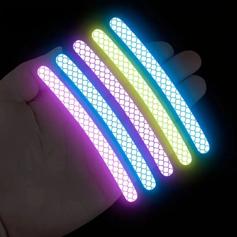 20PCS Glow in The Dark Bike Stickers, Rainbow Reflective Wheel Decals for Night Safety, Fit Bicycle Moto Motorcycle - view 3