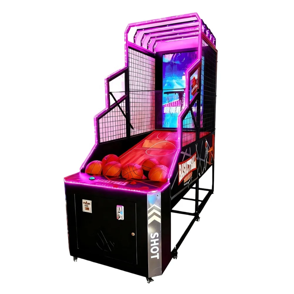 55 Inch Screen Coin Operated Arcade Game Amusement Training Street Basketball Shooting Machinepromote sales