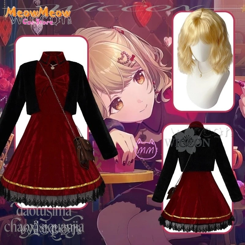 

Adults costume Azusawa Kohane Valentine's Day Clothing Cosplay Game Project Sekai Anime Costumes Velvet Red Dress Halloween carn
