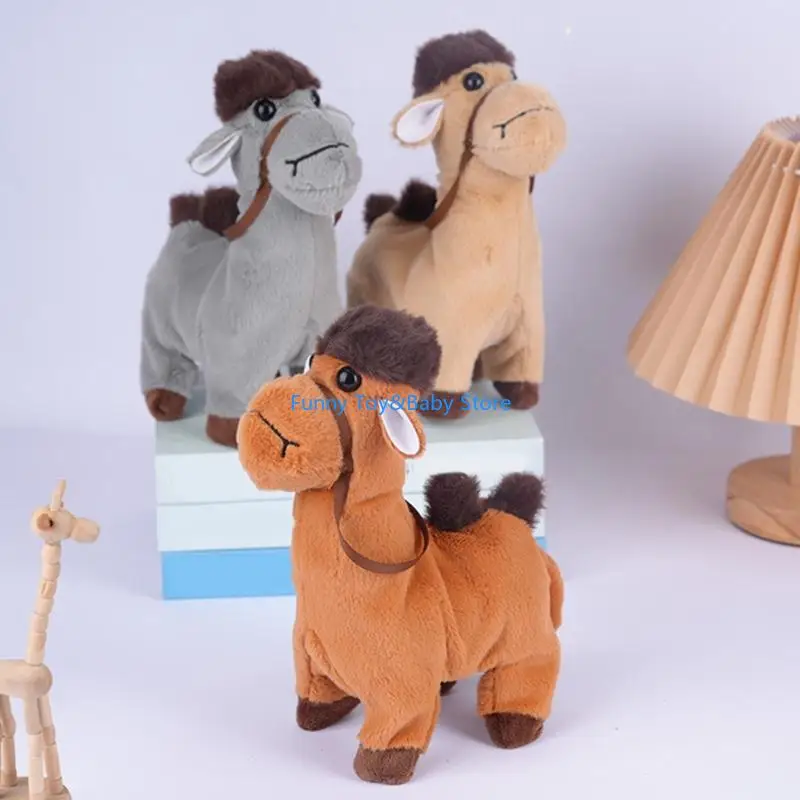 Giocattolo interattivo cammelli peluche elettrici con camminare, cantare e parlare per l'intrattenimento e l'istruzione