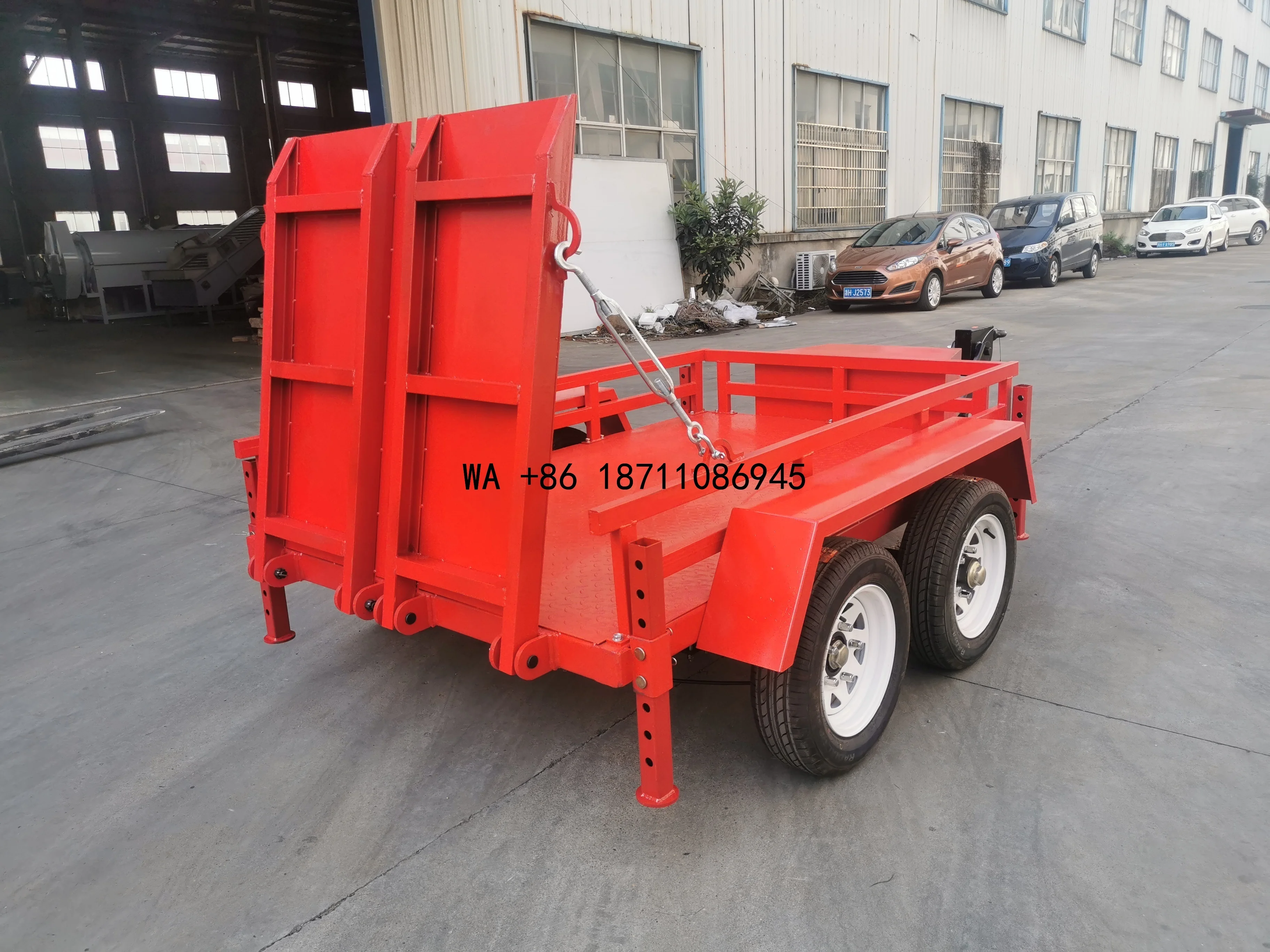 （Factory Direct Sale）Mini Excavator 4 Wheels Trailer Tail Plate Engineering Professional Tractor Trailer