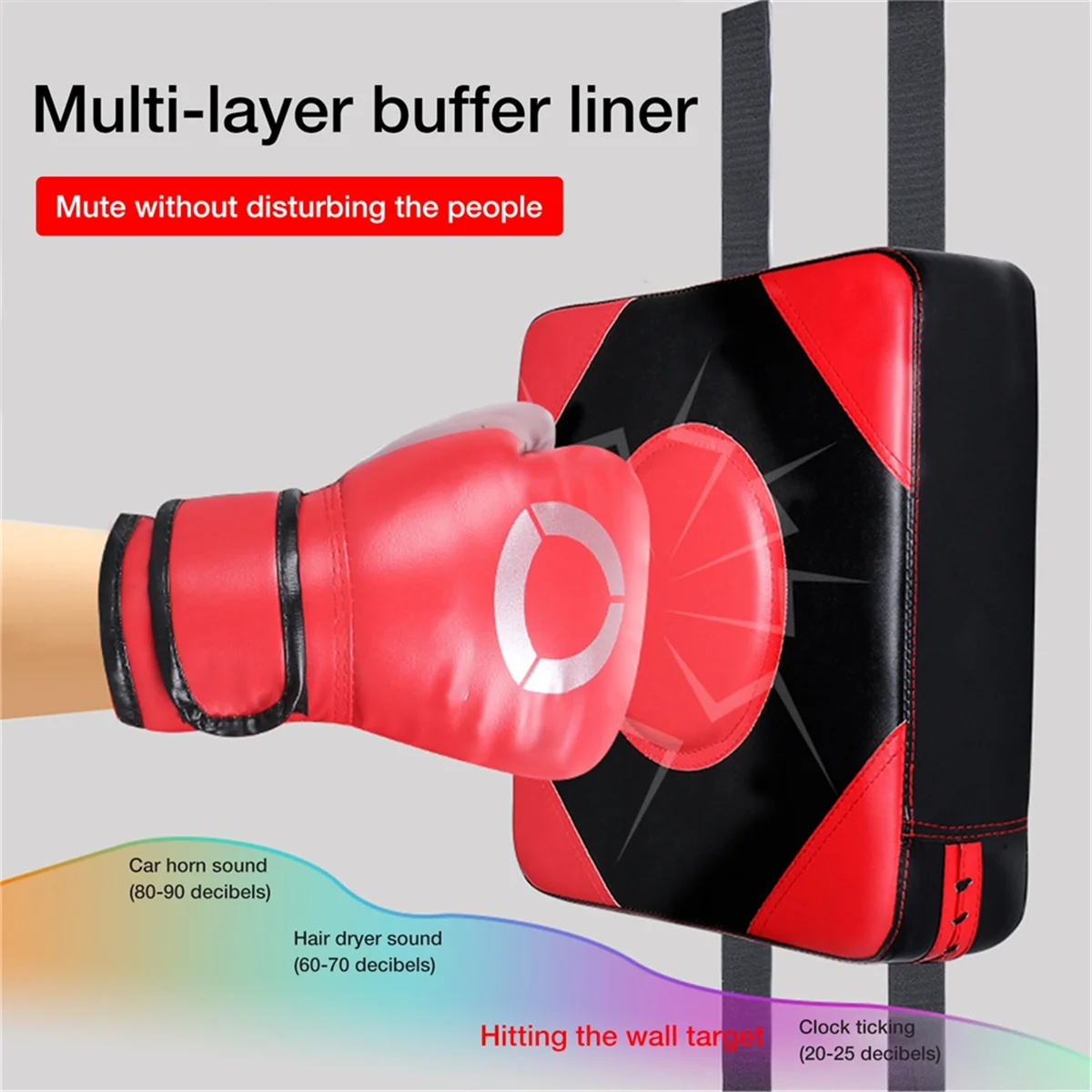 NEW Boxing Wall Punching Pad Fitness Wall Punch Bag Wall Focus Target Pad Height Boxing Punch Training Target Red