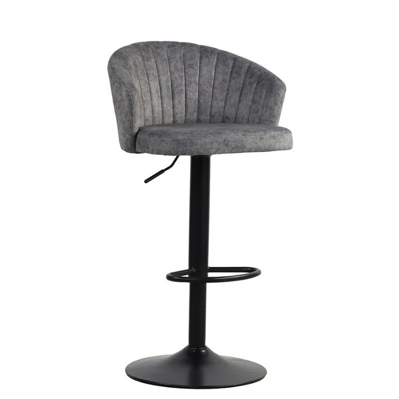 Polyurethane Leather Bar Stool Adjustable Modern Counter Height Swivel Stool with Larger Kitchen Island Base
