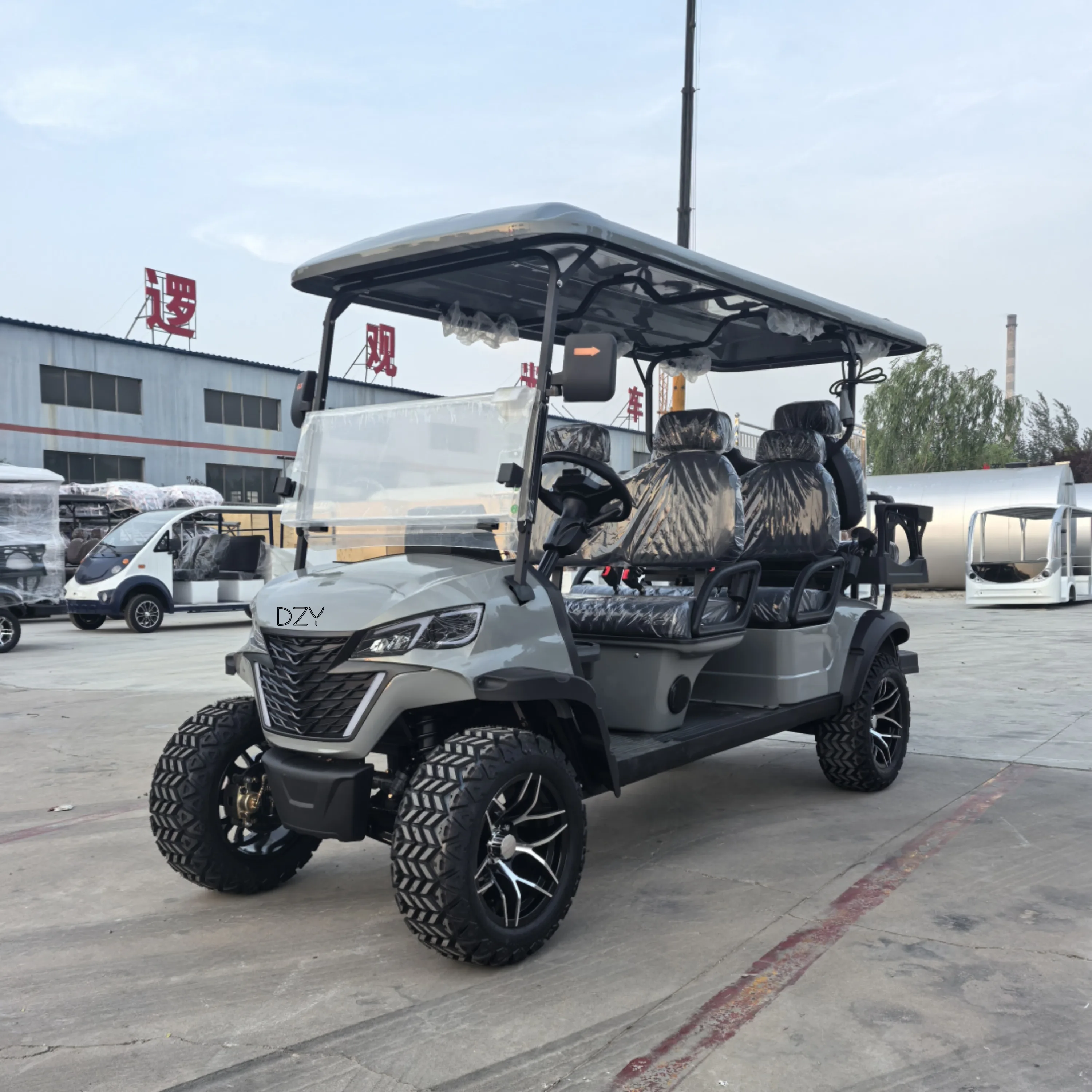 Customized Golf Buggy Hunting Car 6 Seater 4+2 Off-Road Golf Cart Electric Wireless Charger Keyless golf buggy 6 seater golf car