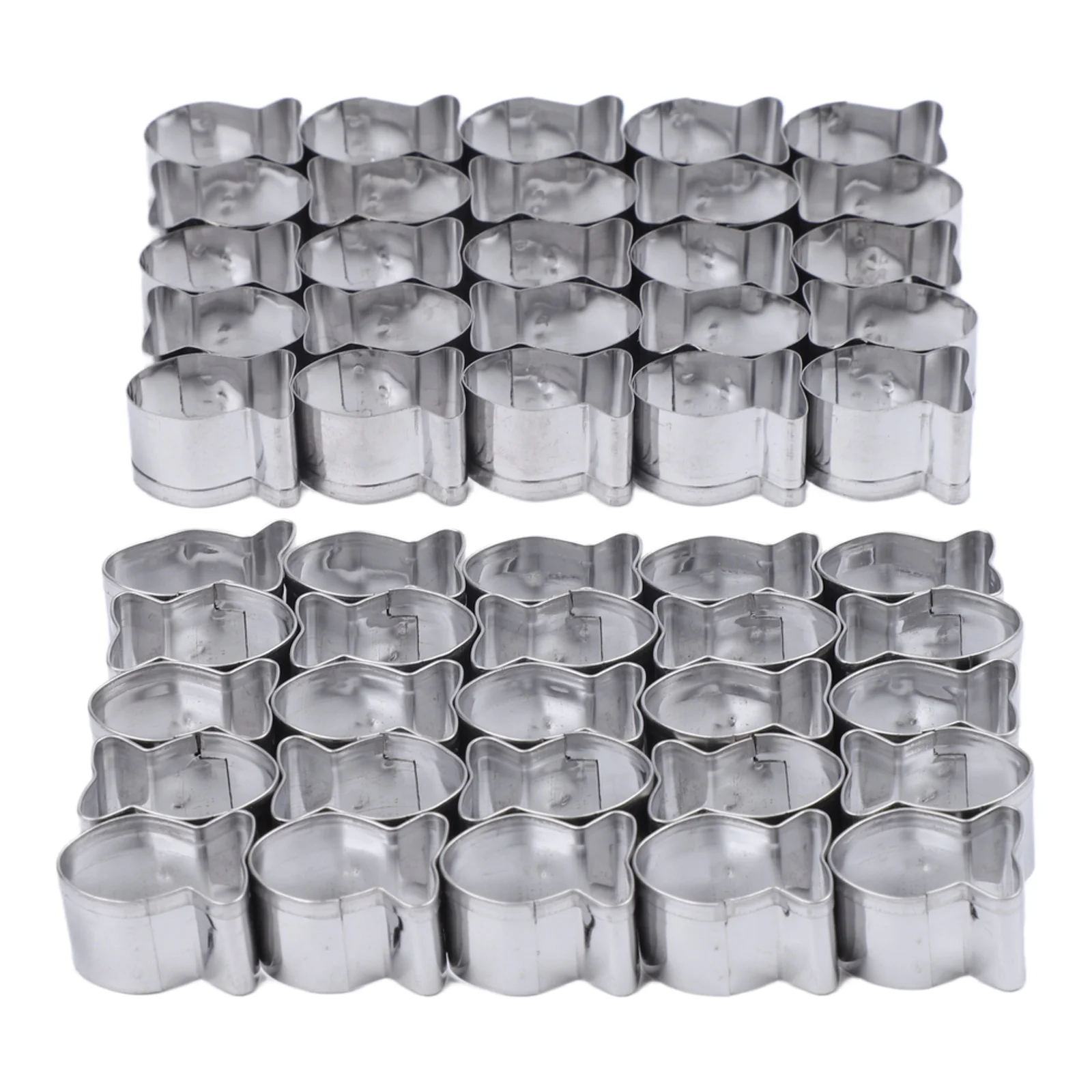2Pcs Stainless Steel Goldfish Cookie Cutter 25 Cavity Fish Shaped For Baking Party Cake Decorating Kitchen Tools Gadget