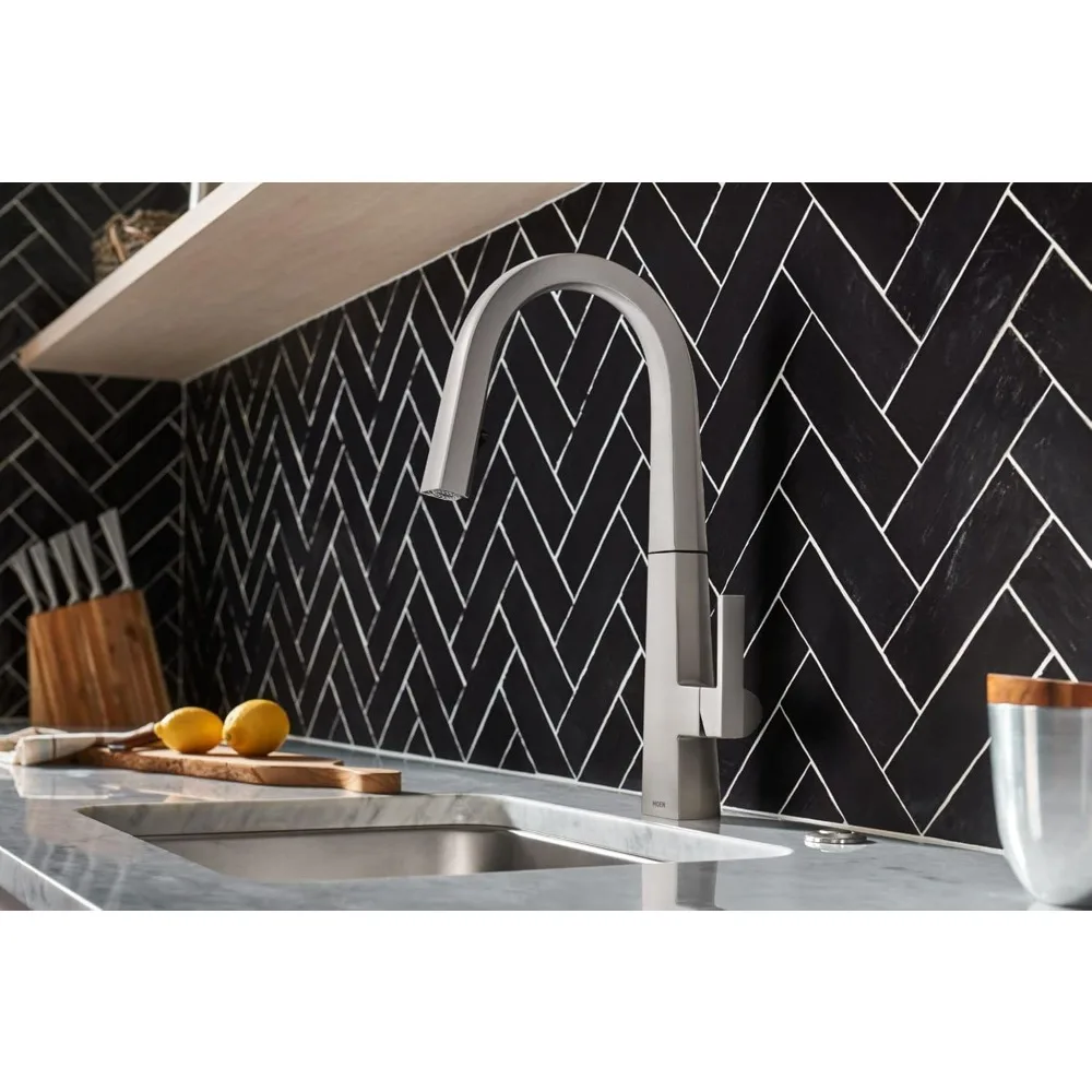 

Spot Resist Stainless One-Handle Pull-down Kitchen Faucet with Power Clean, Includes Secondary Finish Handle Option