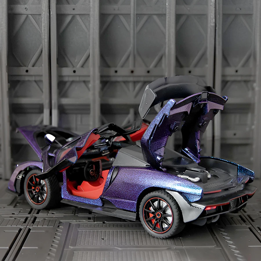 1:24 McLaren Senna supercoche de aleación modelo de coche decoración, puertas y capó del motor, maletero se puede abrir