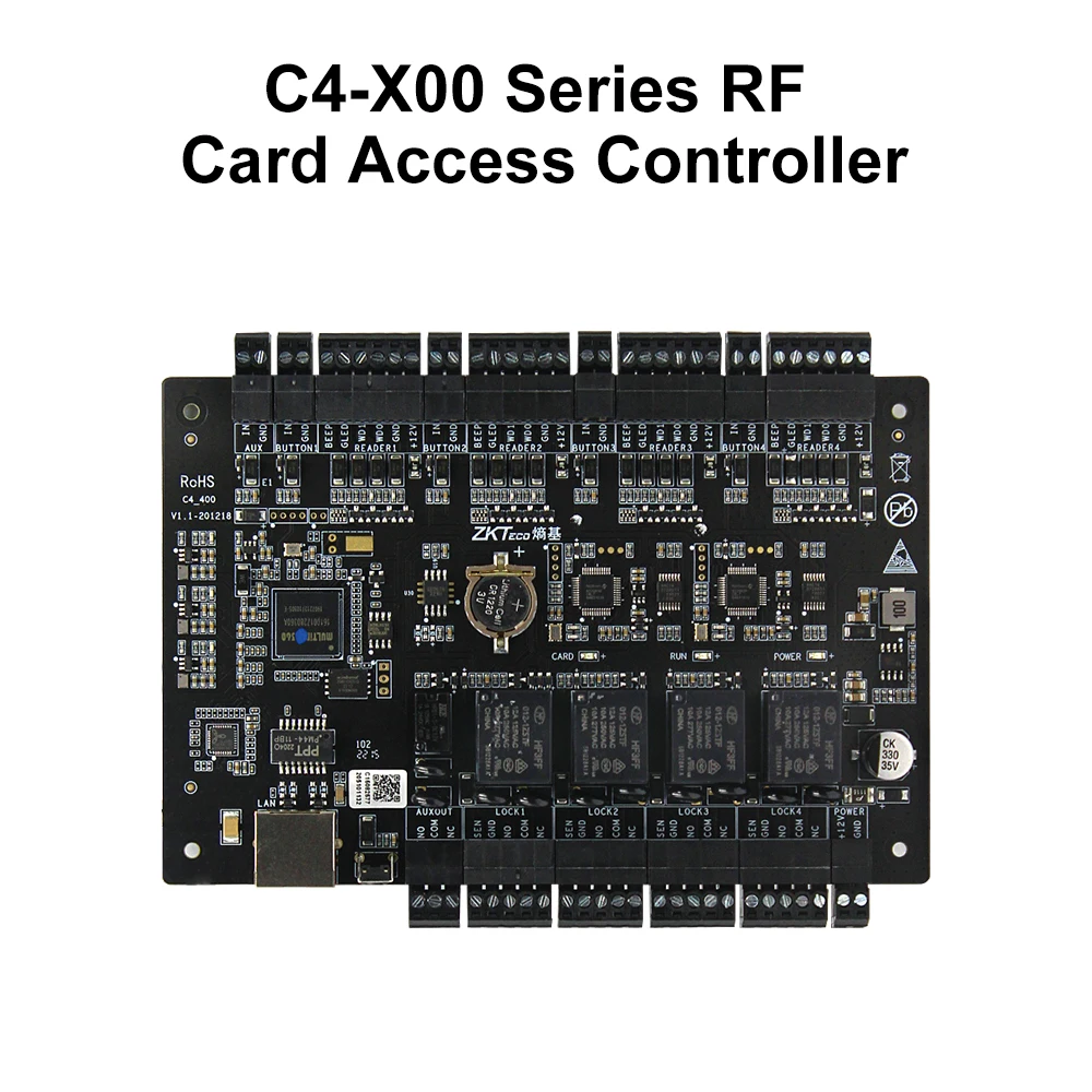 ZKTeco C4-100 C4-200 C4-400 One Two Four Door Lock Controller Panel RFID Tcp Lan Access Control System 30000 Users Wiegand Input