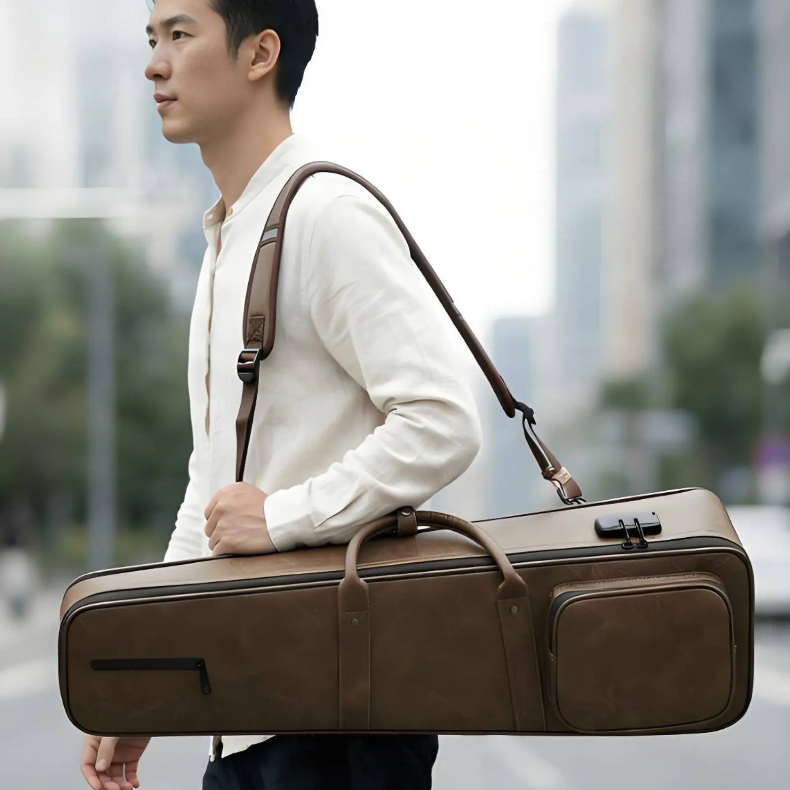 Erhu Case Handheld Erhu Bag Chinese Violin Bag Shoulder Strap Music Gear Backpack Straps for Musicians, Performance