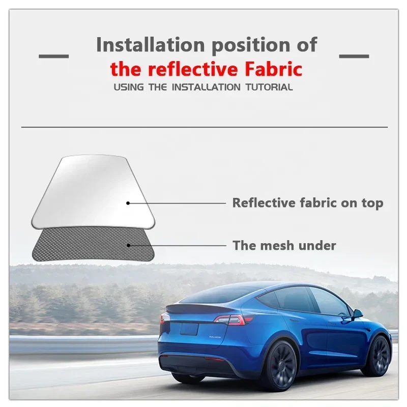 reflective fabric car sunshade for   sun visor   model y  parts
