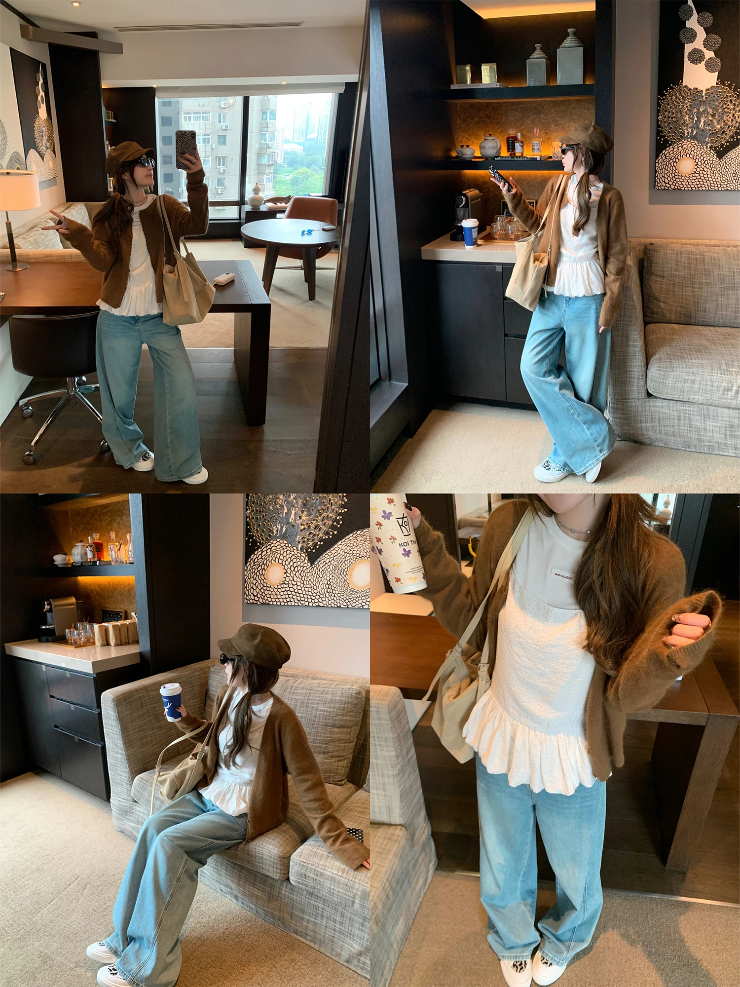 

Мягкий уютный вязаный кардиган женский с дизайном в виде енота, универсальный свитер-жакет для весны и осени, модная повседневная верхняя одежда