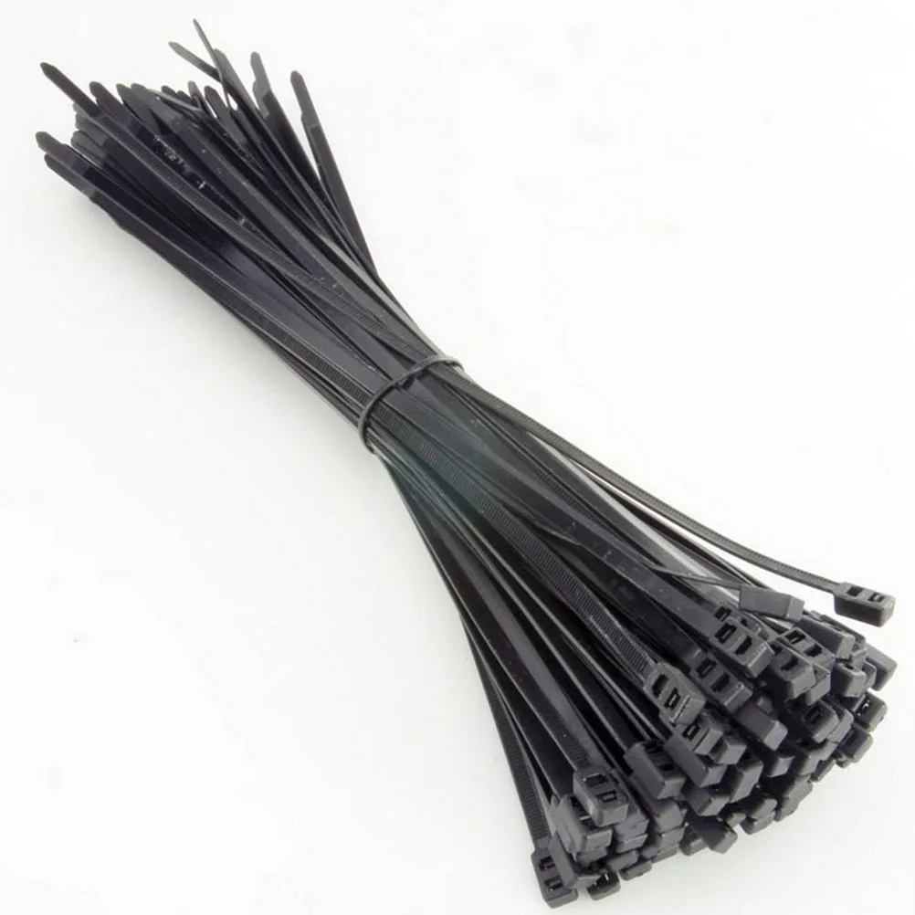 

200Pcs 200Mm Black Self Locking Nylon Cable Ties Heavy Duty Halogen Retardant for Cable Management Strong Secure