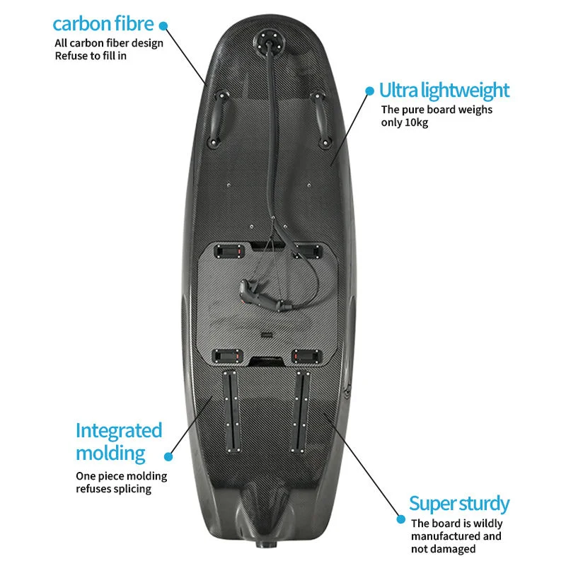 65KM/H Carbon Fiber Adult Electric Jet Board 72V Standing Surfboard with Bag and Fins for Ocean Waters Sports