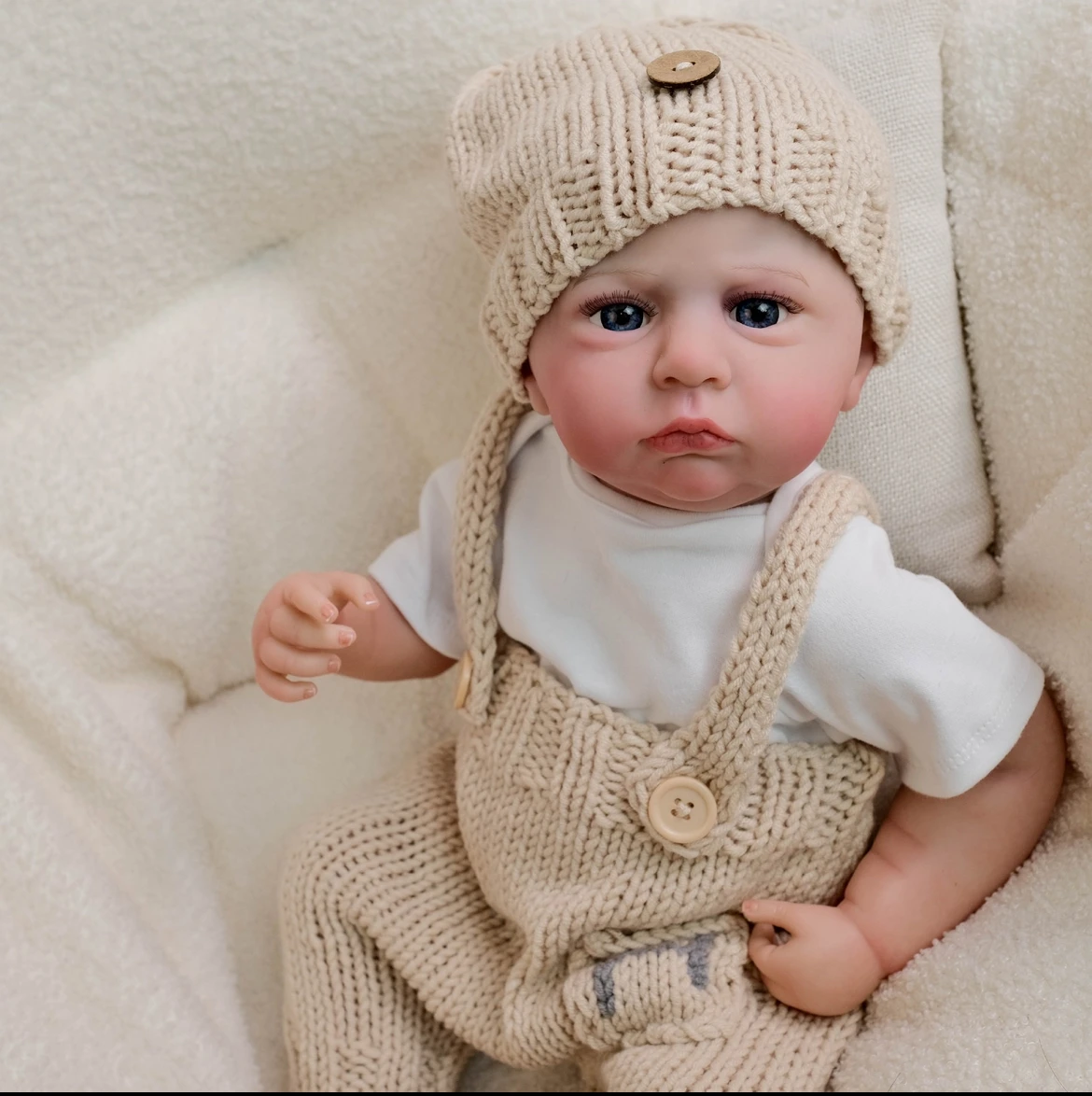 دمية تولد من جديد مقاس 49 سم "كاميرون" باللون الكاكي | دمية أطفال سيليكون كاملة الجسم مرسومة يدويًا، هدايا عيد الميلاد المثالية #4