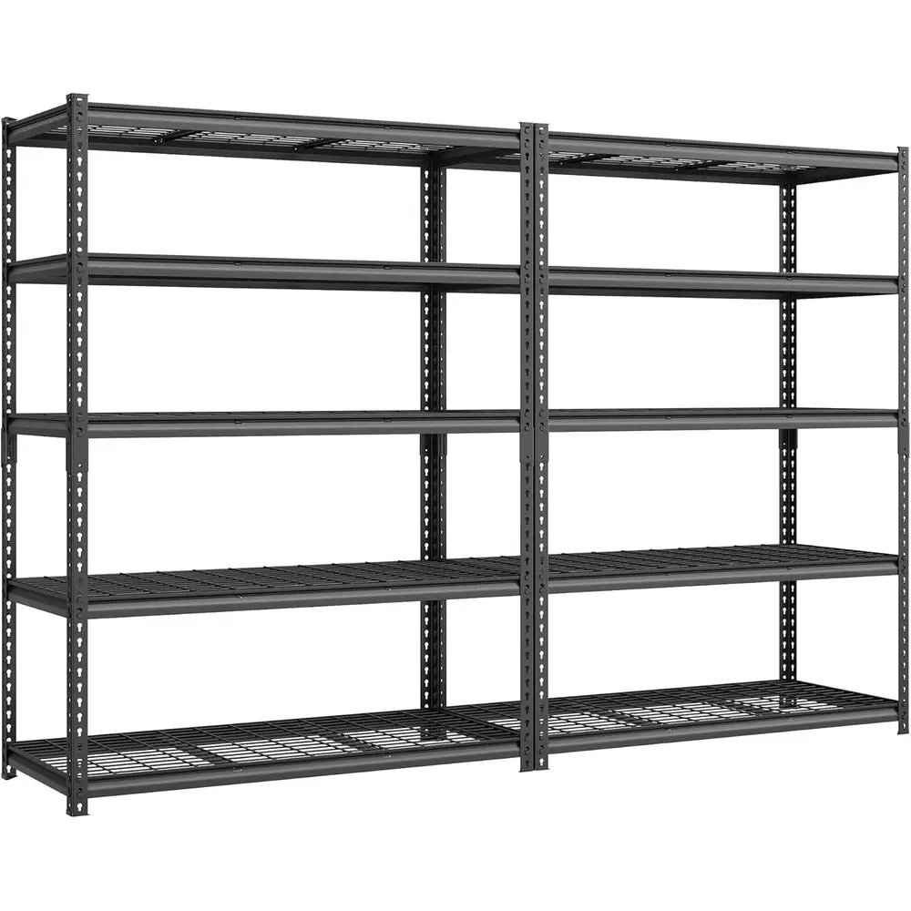

5-Tier Heavy-Duty Adjustable Steel Storage Shelves for Garage, 2200 lb Capacity, 24x96x72, Ink Black