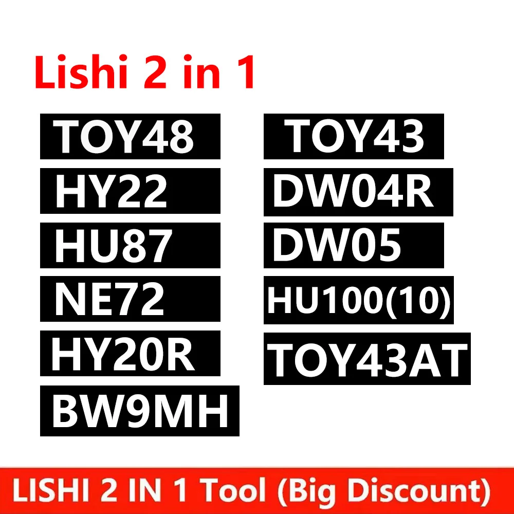 

Lishi 2 in 1 TOY48 TOY43 HY22 DW04R DW05 NE72 TOY43AT HU100(10) BW9MH HY20R 2in1 lishi