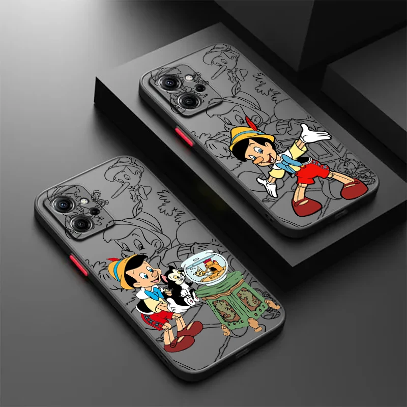 Disney Pinocchio Cute Frosted Translucent For Redmi 8 3 9A 9C 9AT 9 9T 13R 10A 10C 10 11A 12C 12 13C 5G Cover Phone Case