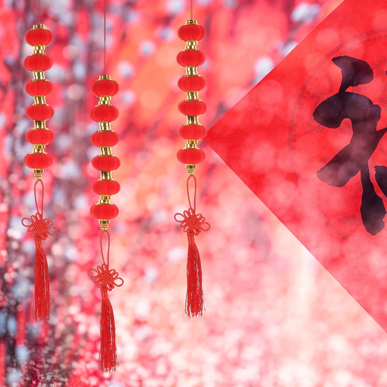 

Red Lantern Decor Chinese Style Pendant New Year Hanging Festive Supplies Durable PVC Wall Decorative