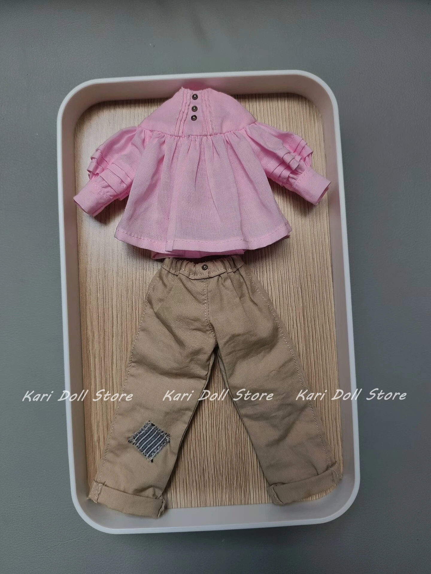 

Kari Doll Одежда и юбки Розовые топы Комплект брюк цвета хаки для куклы Landazz Landoudou