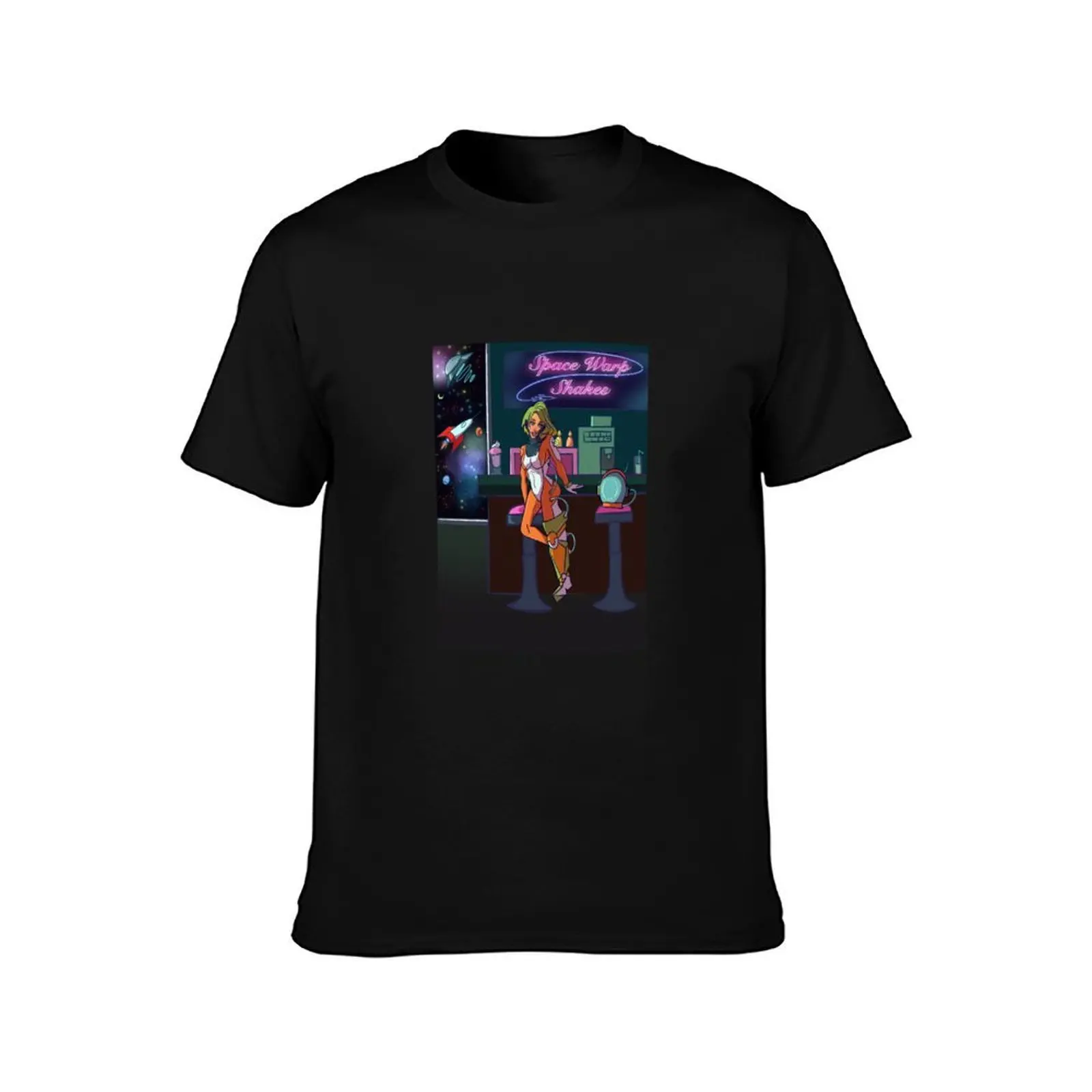 space girl #3 space warp shakes T-Shirt, Summer Casual Cotton Tee, Oversized Streetwear Tops, Vintage Graphic Print, 100% Cotton