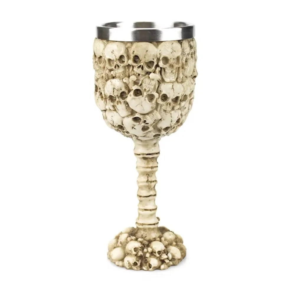 Drinkware Skeleton Gothic Wine Cup Punk Stainless Steel Viking Dragon Drinking Mug Retro Skull Goblet Bar