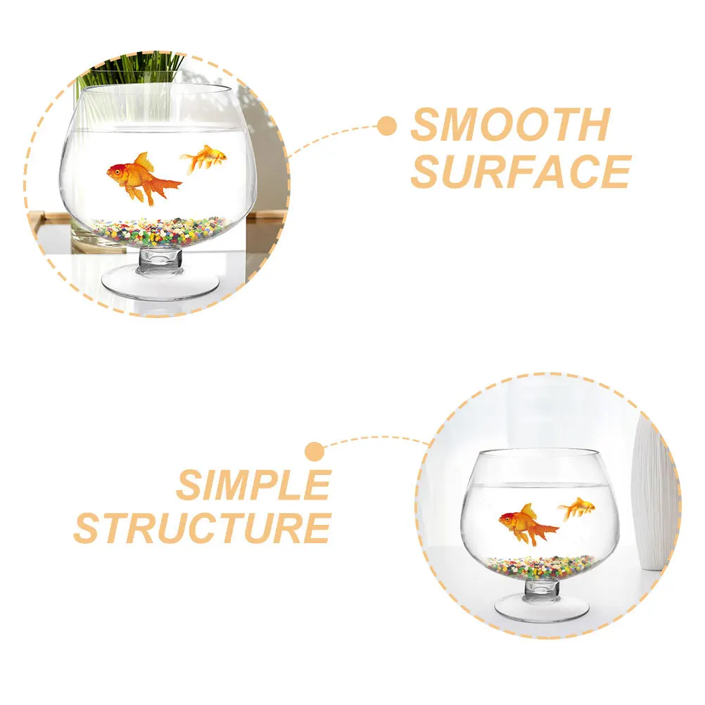 

2 Pcs Glass Fish Tank Delicate Desk Desktop Ornamental Decorative Goldfish Aquarium