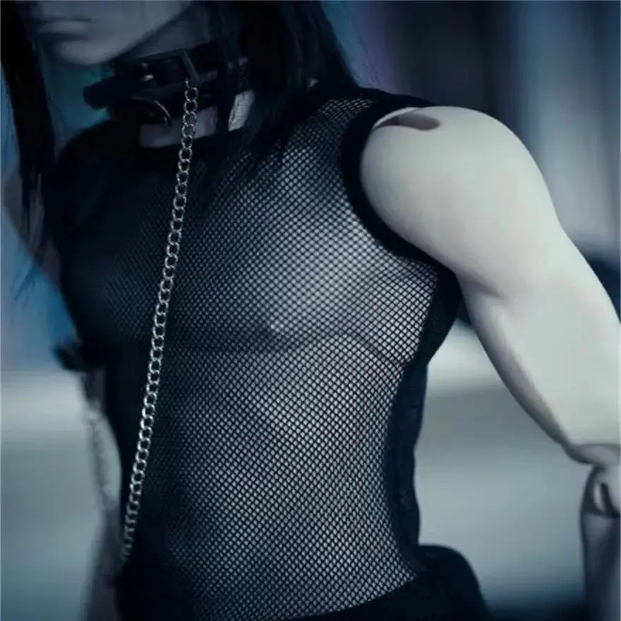 BJD doll clothes fit for the new 1/3 SD17 fashion hollow-out extended mesh rock vest/bottom shirt ~ super chicken easy to match
