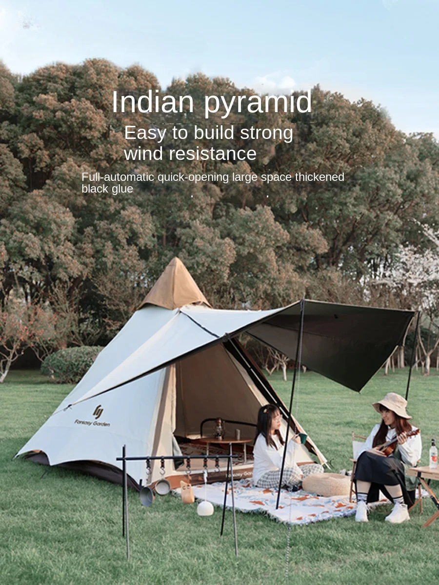 Indian camping tent outdoor automatic quick-opening portable camping vinyl sunscreen pyramid account