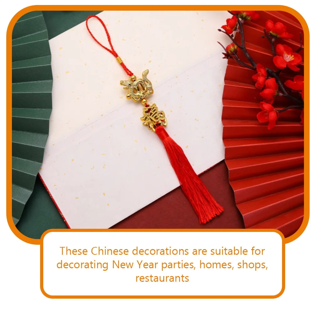 6개입 중국 스타일 펜던트 장식품 자동차 문, 가정 장식, 새해 축제, 벽 내부용 용 장식 액세서리