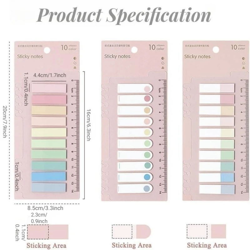 Vintage Colors Sticky Note Tabs, Writable Index File Tabs Flags for Pages or Book Markers, Reading Notes, Classify File