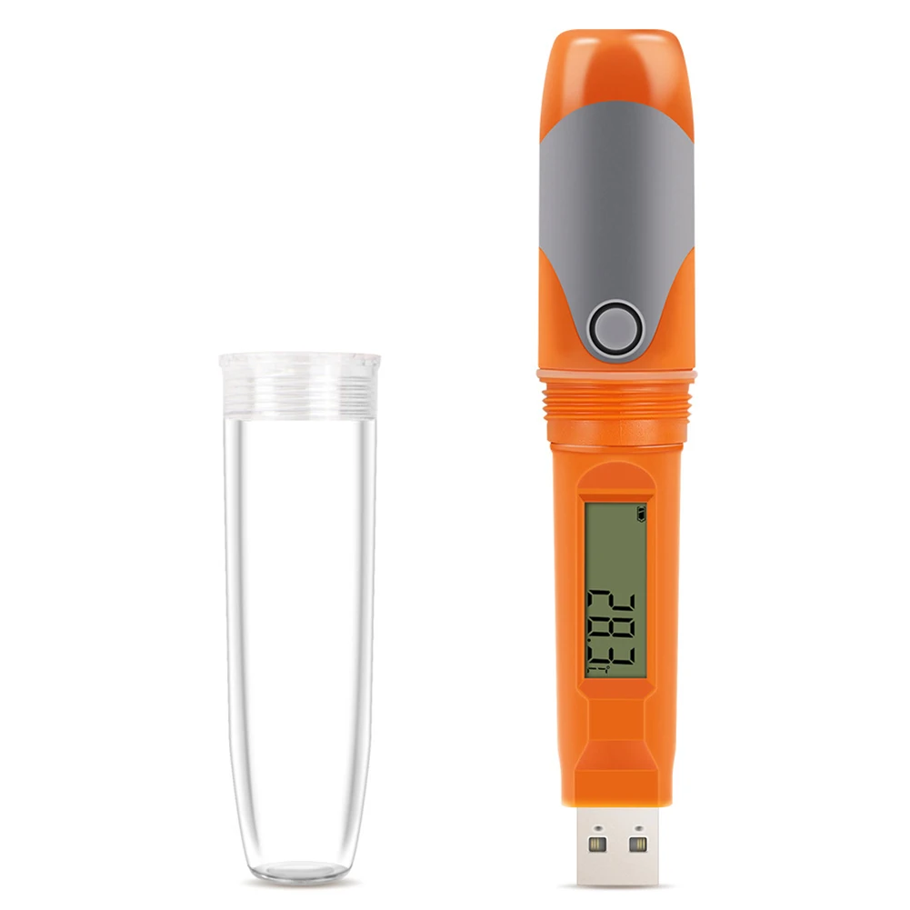 USB temperature and humidity data logger for refrigerated cold chain with waterproof pen shaped cap and adjustable settings