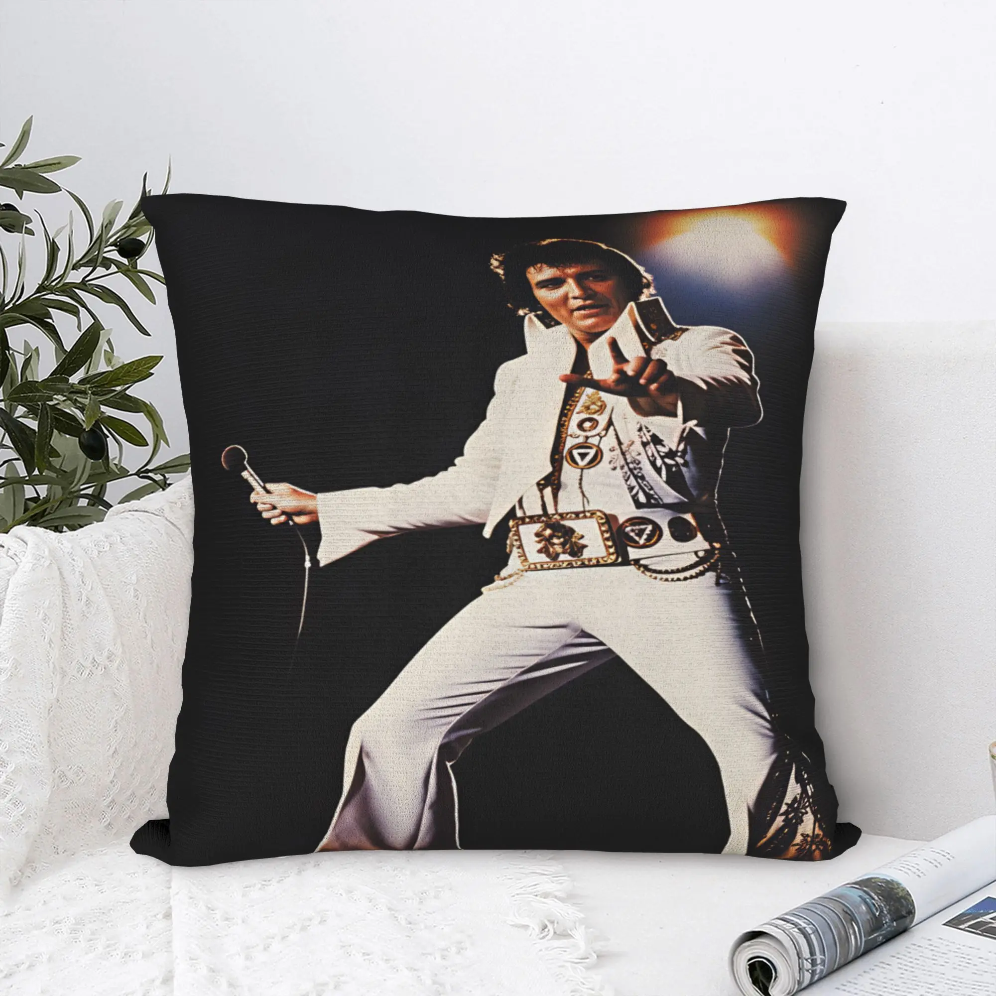 Pillow Cover E-Elviss Singer  Novelty Pillow Case For Chair Sofa Home Decor Pillowcases