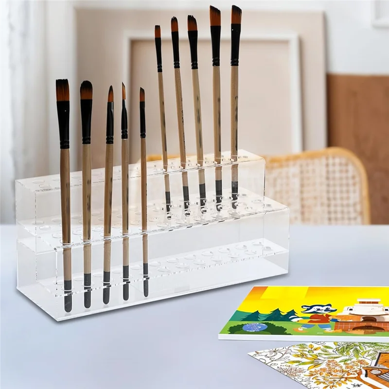 

Подставка для акриловых ручек GW-Pen, 48 слотов, 2-уровневый держатель для карандашей, настольная подставка, прозрачная ручка для бровей для домашнего офиса, школы