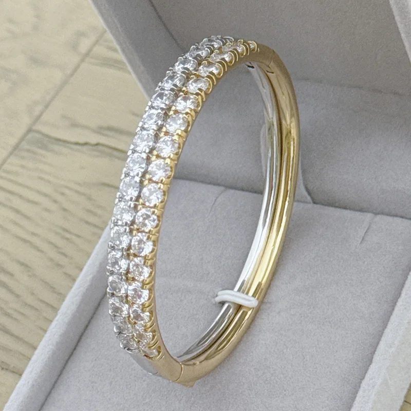 

Hot Famous Top Quclity S925 Sliver Fashion Luxury Jewelry Bangle For Women Big Zircins Classic Silver Football Bangle Jewelry
