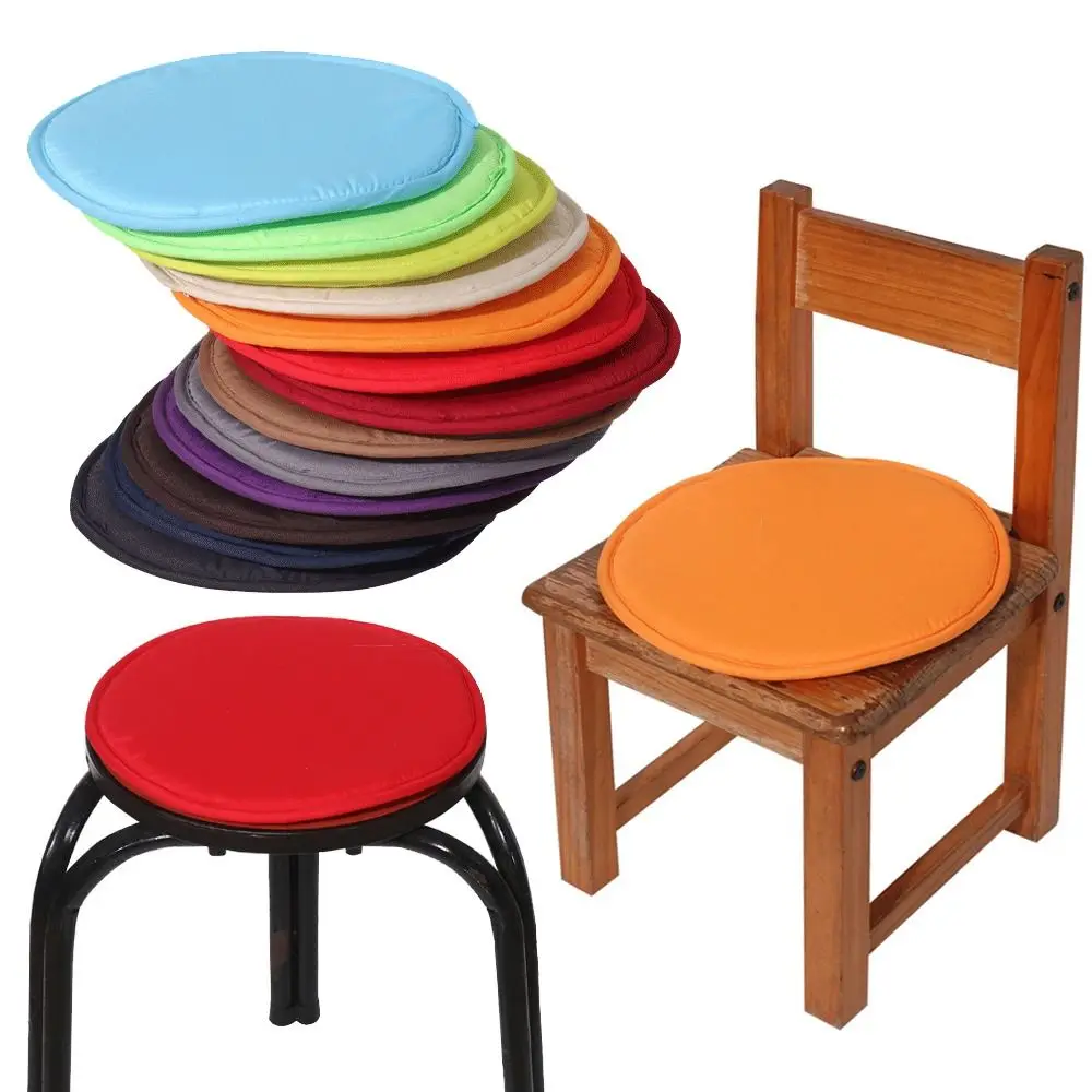 Soft 30cm Round Chair Pad Washable Solid Color Circular Stool Cushion Sponge Sit Chair Cushion For Home Office