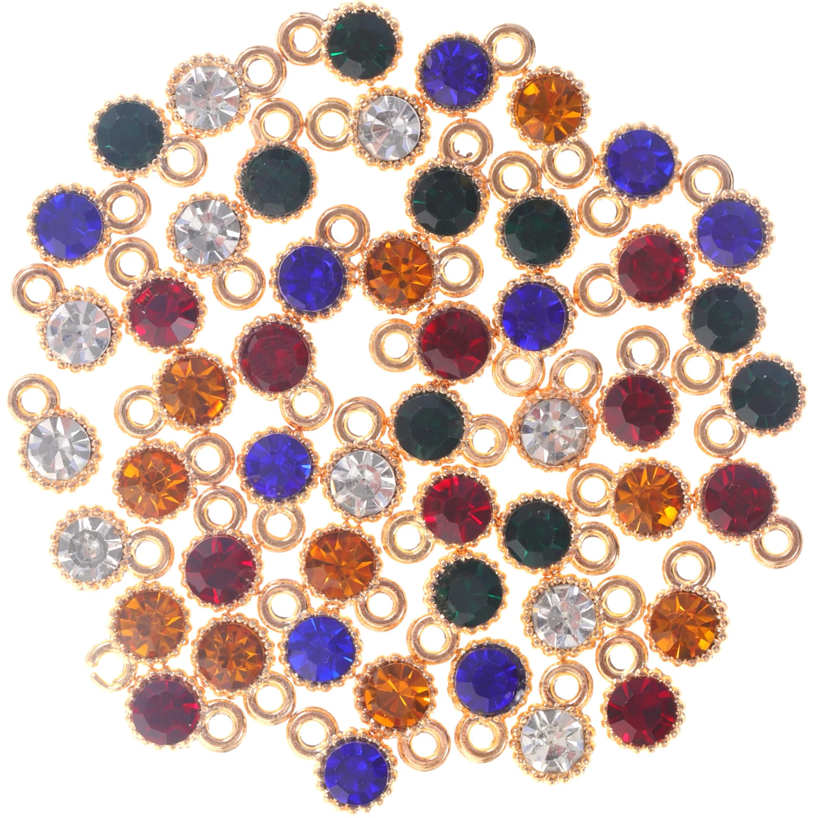 

50 Pcs Alloy Jewelry Pendant Blue Rhinestones Charms Crafts Diy Accessories Necklace Earrings Lightweight Creative Gifts