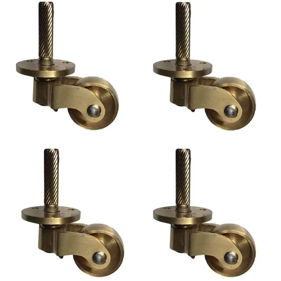 

Solid Brass Caster with 25mm Wheel,Moving Castor Wheels,360 Swivel Caster,Vintage Castors for Furniture,Screw Style Fitting,Poli
