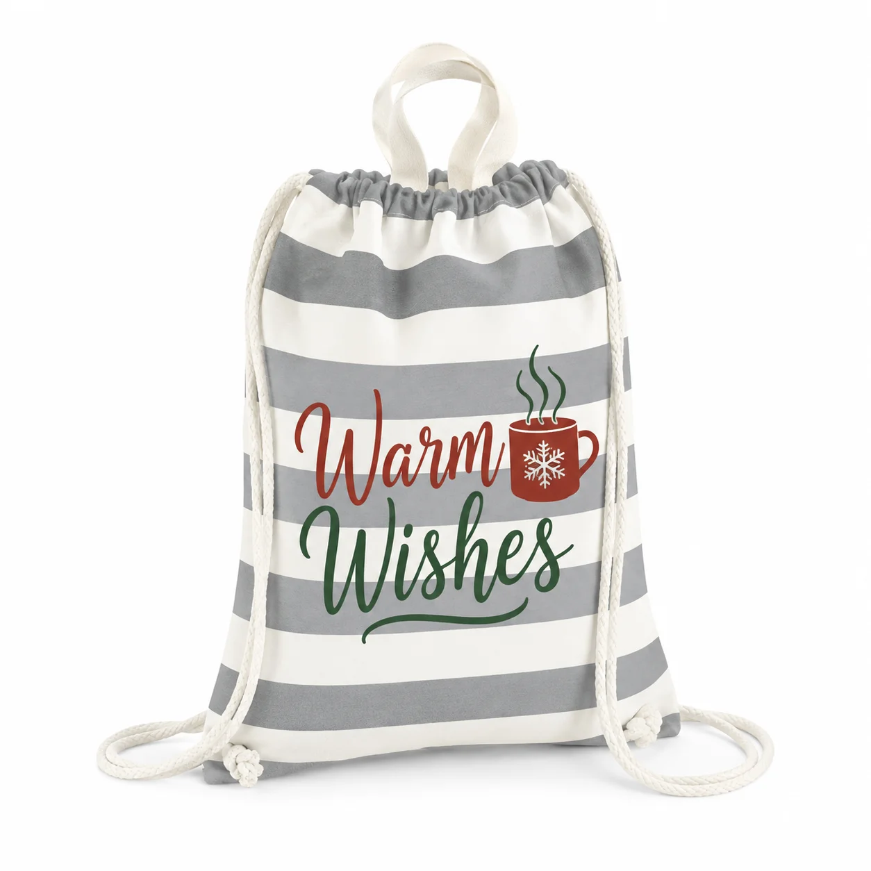 Personalized Drawstring Backpack Snowman Pine Forest Custom Text Name Logo Large Holiday Gift Sack For Boys Girls Outdoor Travel