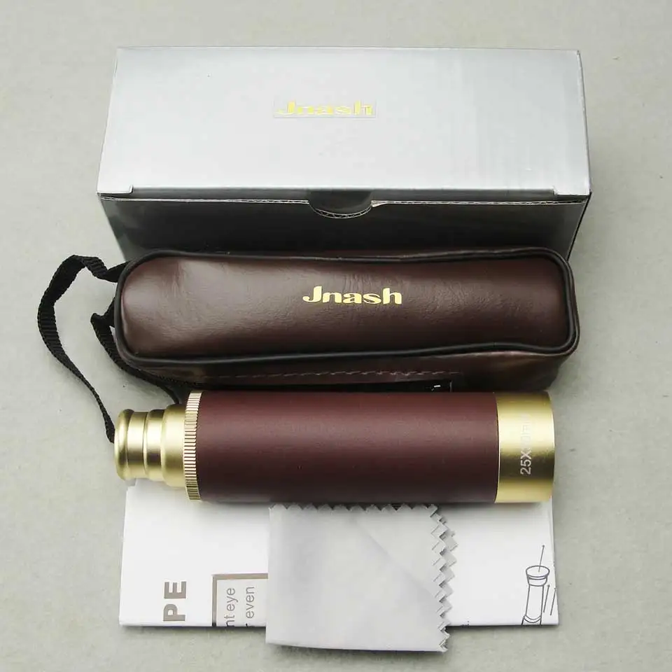 Hunting Monocular 25x30 Retractable Style Pirate Telescope BAK4 Prism Pocket Navy Sliding Focus 25 Jnash 135mm / 5.3in 1.2mm