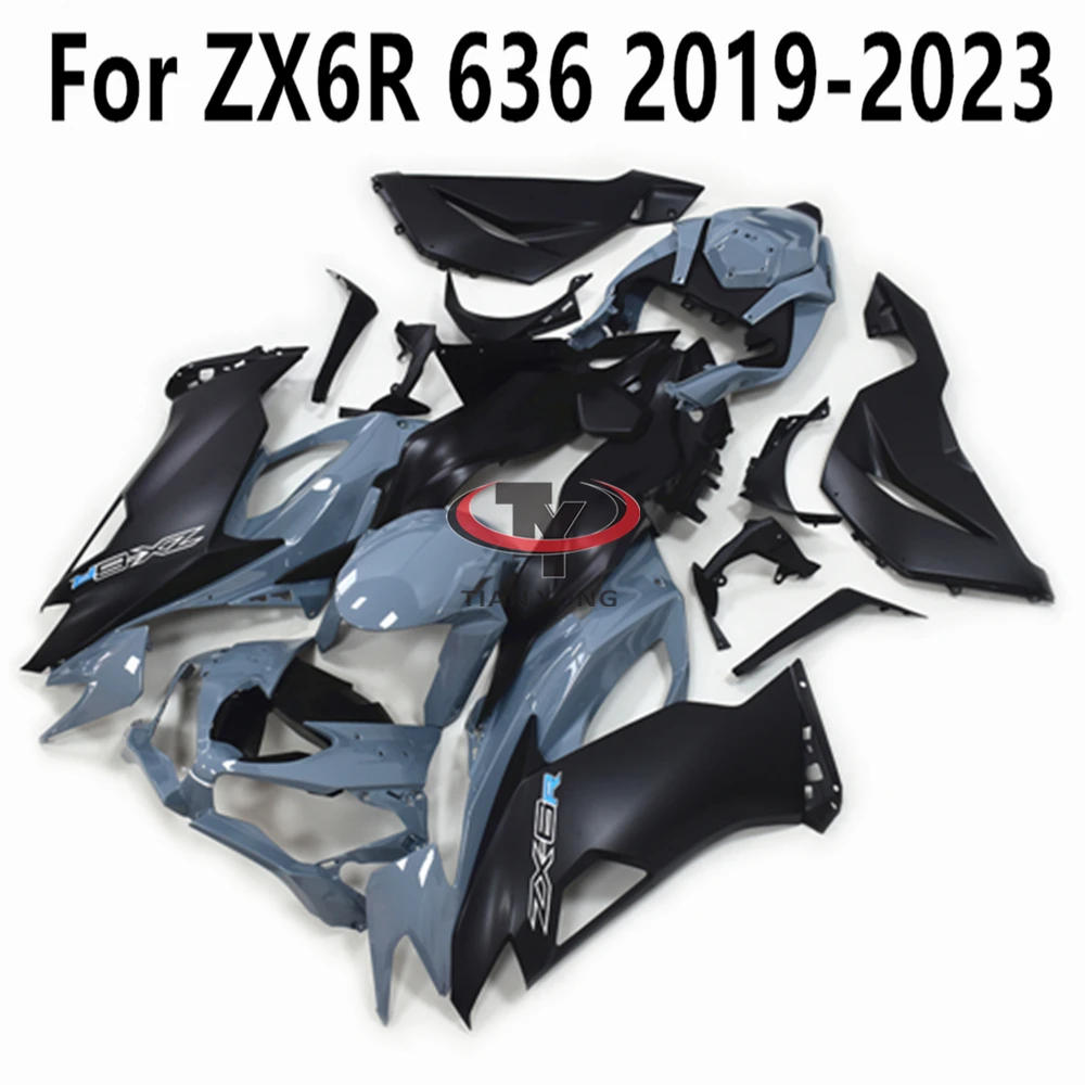 Bodywork Cowling Motorcycle For ZX6R ZX 6R 636 2019-2020-2021-2022-2023 Full Fairing Kit Matte Black Glossy Cement Gray