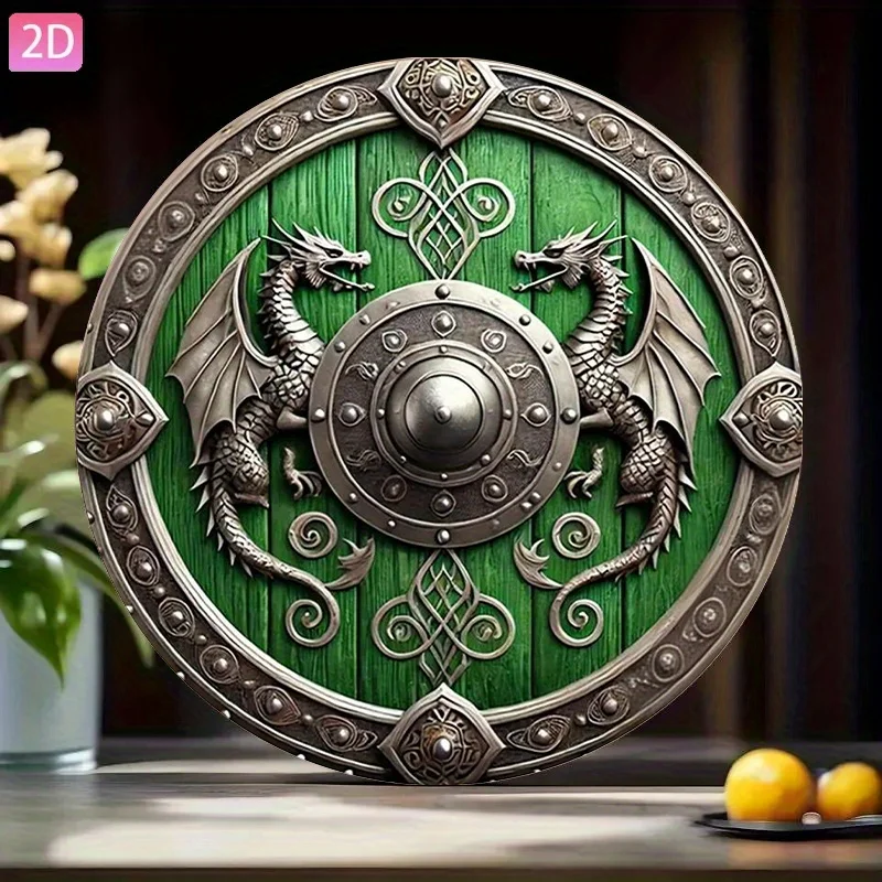 Retro Viking shield wall art - 8
