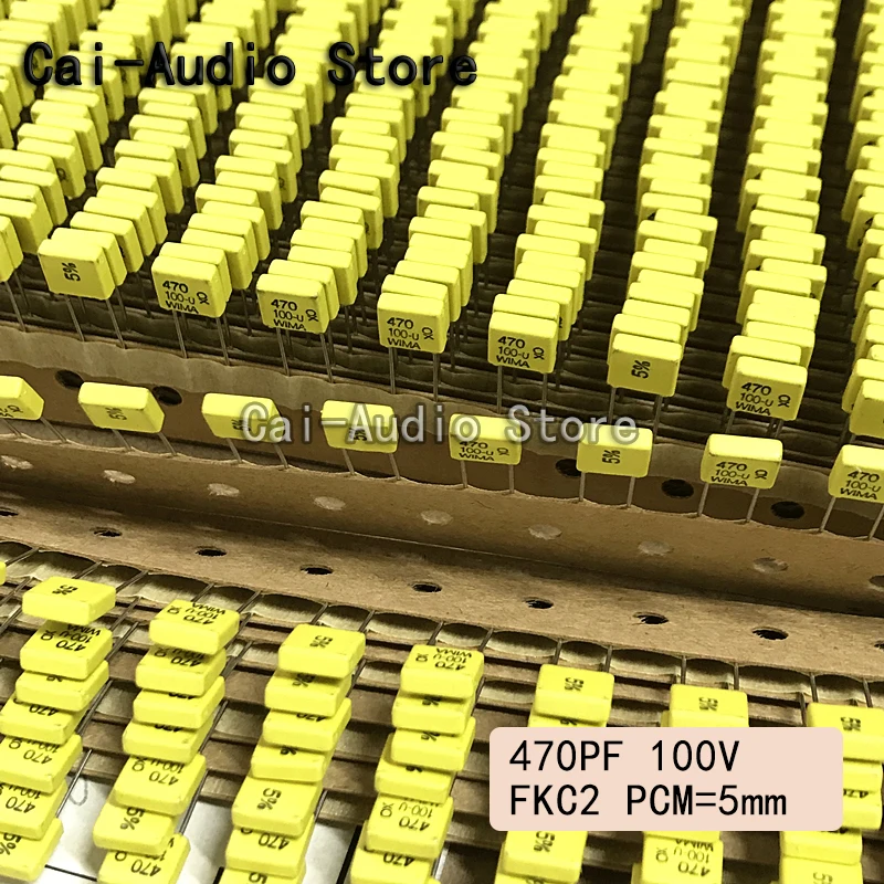 2PCS/5PCS/10PCS/Lot Brand NEW WIMA FKC2 100V 0.00047UF 100V 471 470PF Film Capacitor 100v 0.00047uf 471 470PF Pitch 5mm