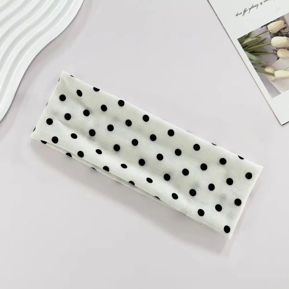 Fashion Polka Dot Yoga Headband Elastic Sweat-absorbent Makeup Headband Hair Accessories Women's Hairband Polka Dot
