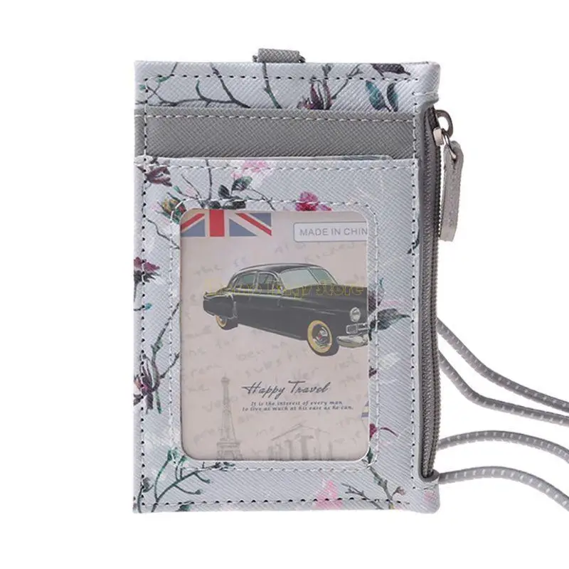 x90d 휴대용 가죽 카드 신용 지갑 배지 홀더 코인 포켓 지갑