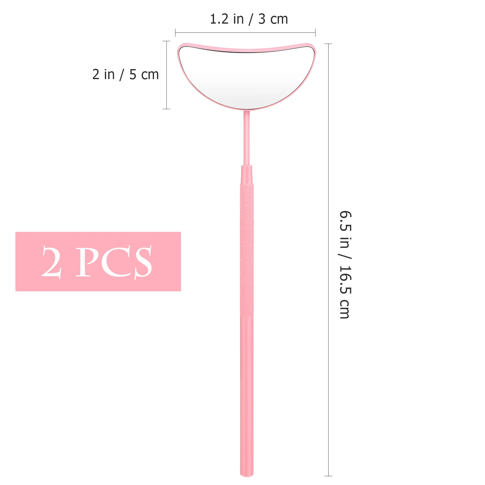 

2Pcs Eyelash Extension Mirrors Half-Moon Design Handheld Glass Mirror Portable Lash Inspection Mirror Lash Tech Supplies